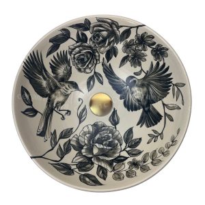 Black bird and flower (No.001)